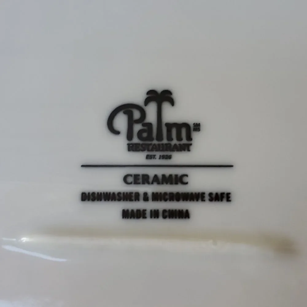 Palm Restaurant White Square Dinner Plate set of 2 9.75